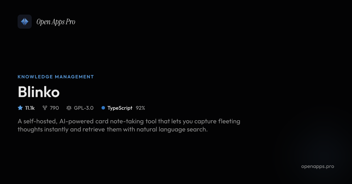 Blinko - Self-hosted AI note tool with Markdown and RAG