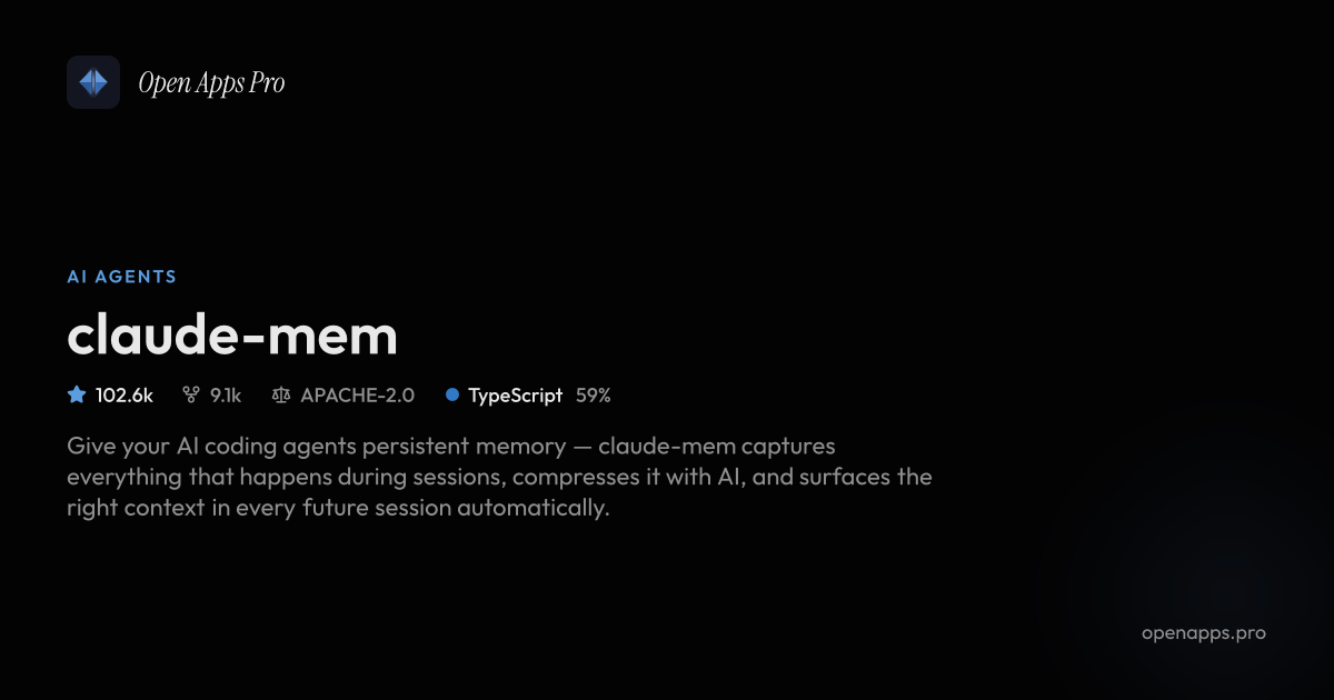 Claude-Mem: Persistent Memory for AI Coding Agents