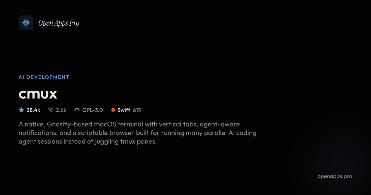 cmux: Open Source macOS Terminal for AI Coding Agents