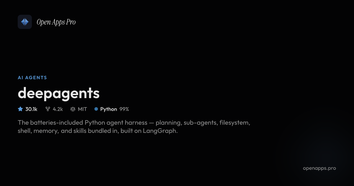 Deep Agents: Batteries-Included Python Agent Harness
