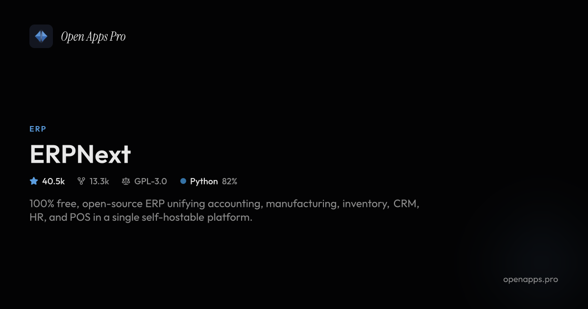 ERPNext: Free Open-Source ERP for Manufacturing and Retail