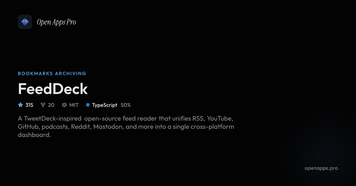 FeedDeck: Open Source RSS & Social Media Reader for All
