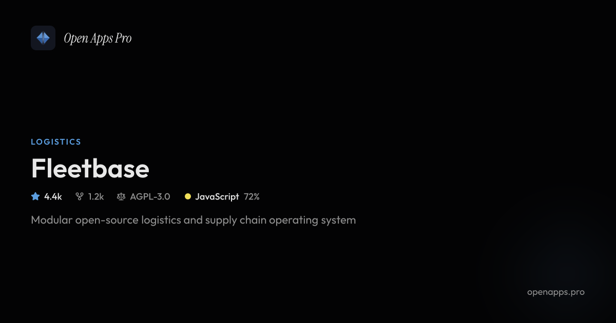 Fleetbase - Open-Source Logistics & Supply Chain Operating