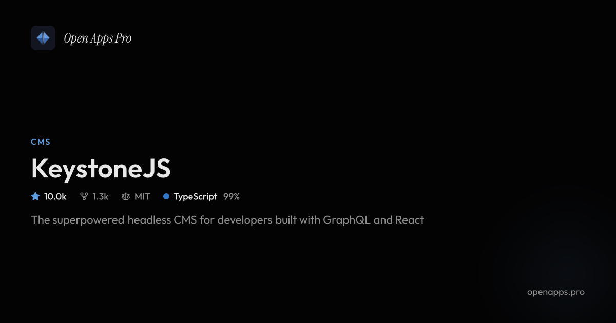 KeystoneJS - Headless CMS with GraphQL & React for Node.js