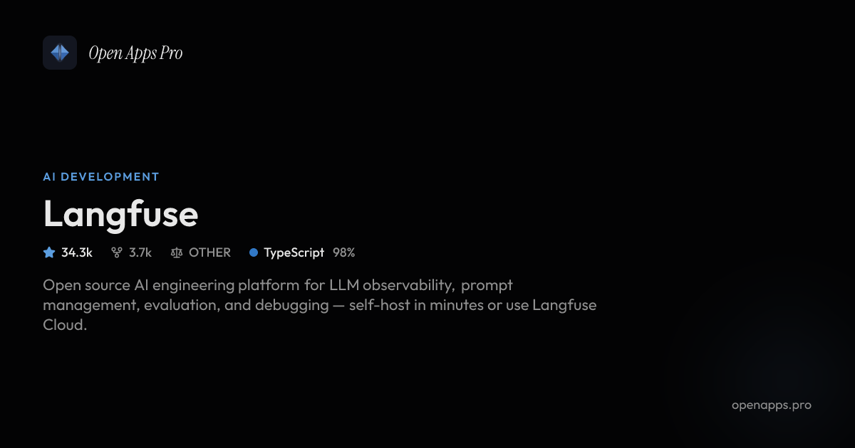 Langfuse: Open Source LLM Observability & ML Ops Platform