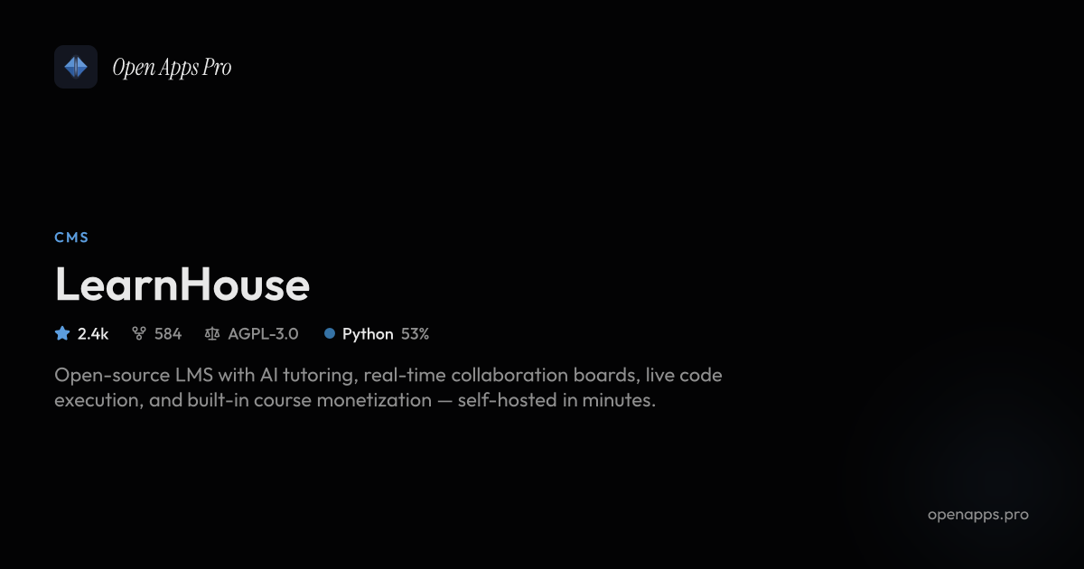 LearnHouse - Open Source AI-Powered LMS for Education