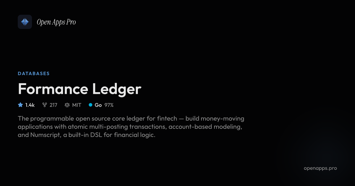 Formance Ledger - Open Source Financial Core Ledger