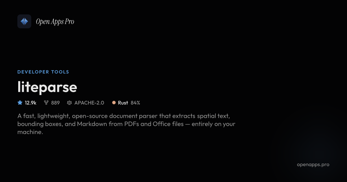 LiteParse: Open-Source Rust PDF Parser & Extractor