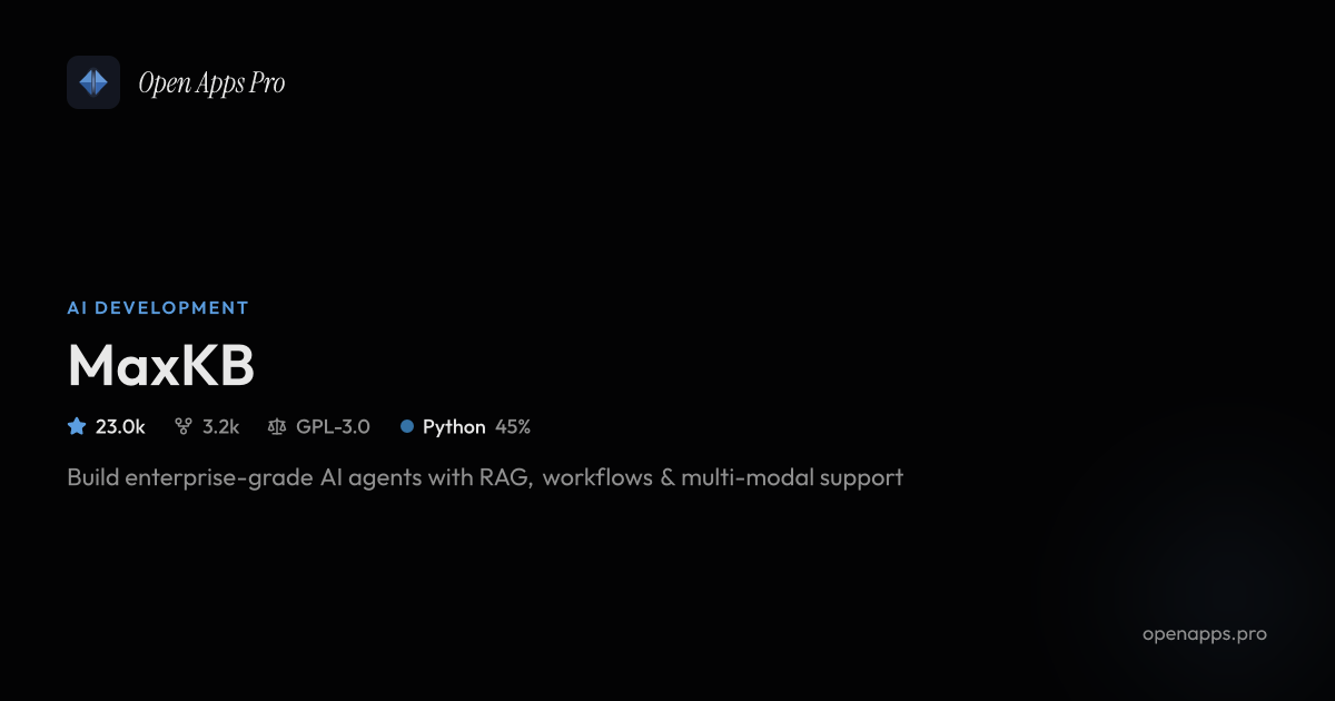 MaxKB: AI agents with RAG & workflows—open source platform.