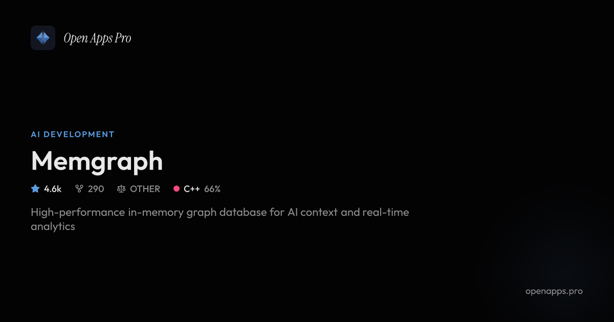 Memgraph: Fast graph DB for AI & real-time analytics.