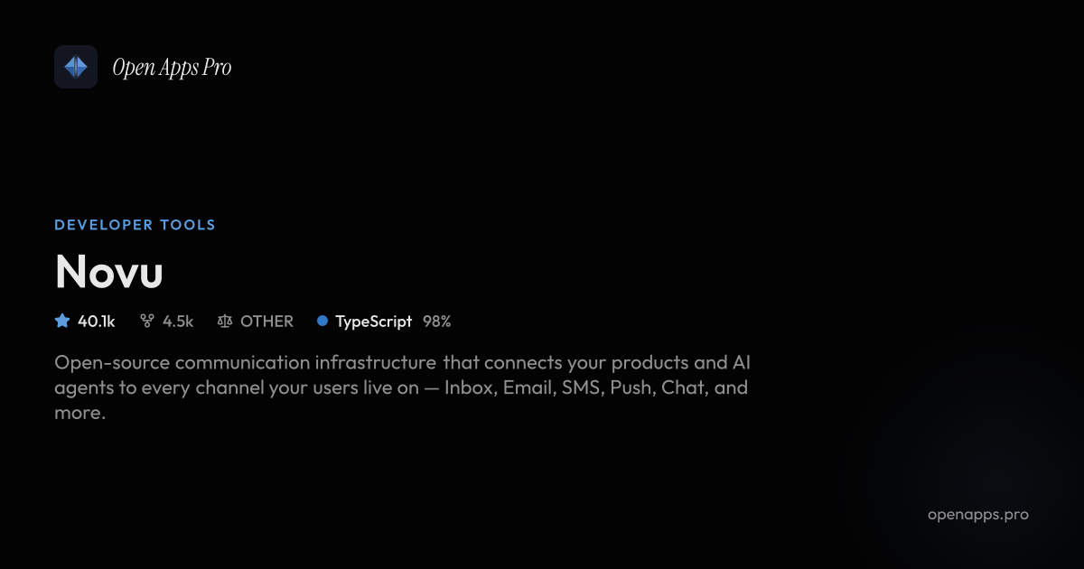 Novu: Open Source Notification Infrastructure for Email, SMS