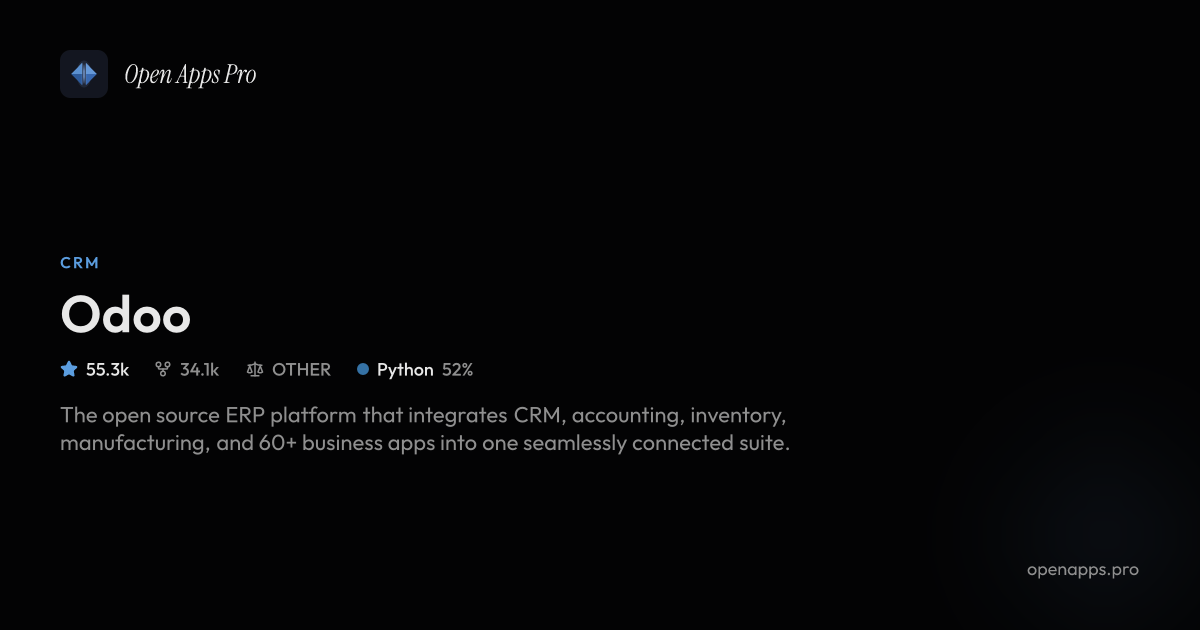 Odoo Open Source ERP and Business Apps for Startups