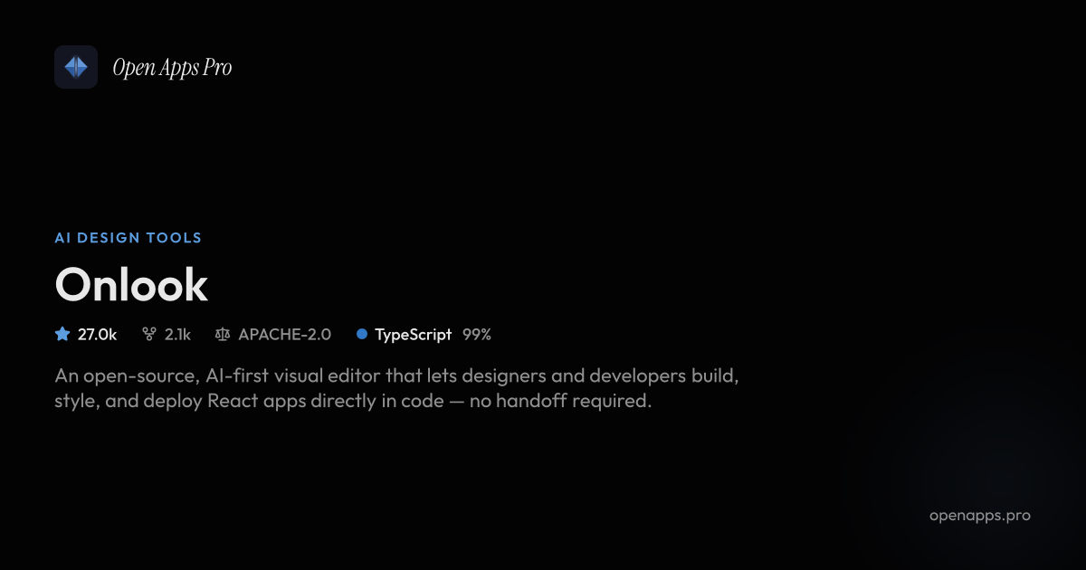 Onlook: Open Source AI Visual Editor for Nextjs Apps