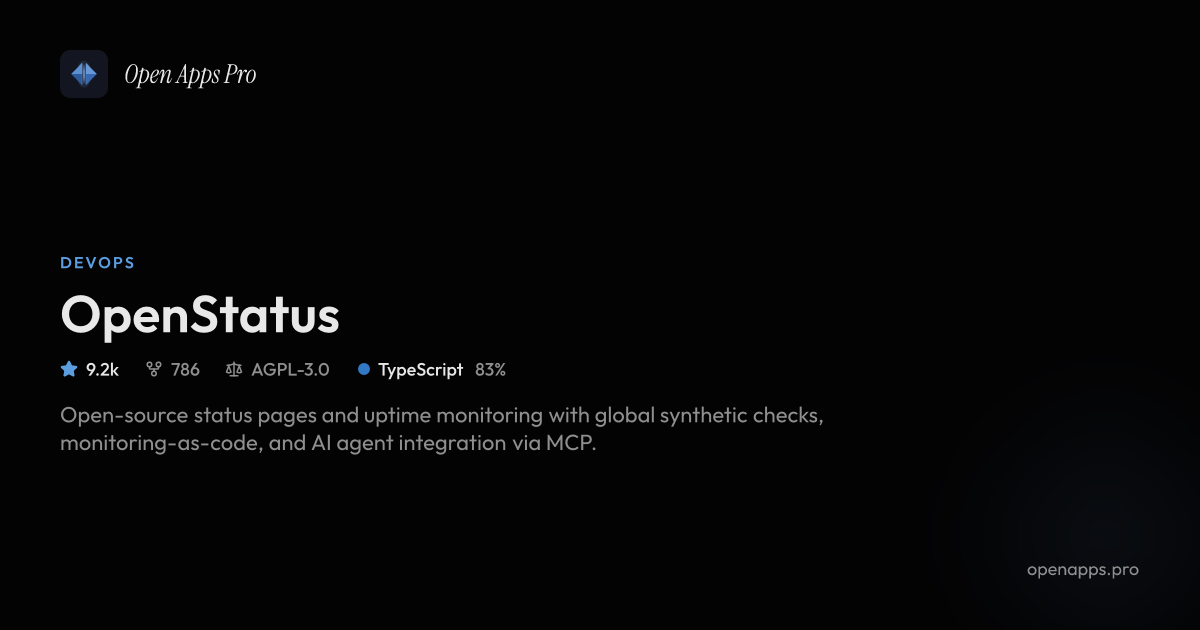 OpenStatus: Open-Source Uptime Monitoring & Status Pages