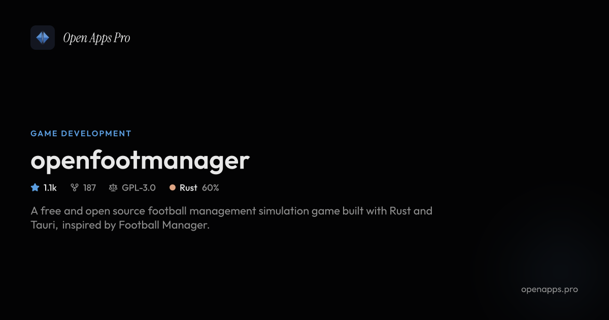 Openfoot Manager: Free Open Source Football Manager