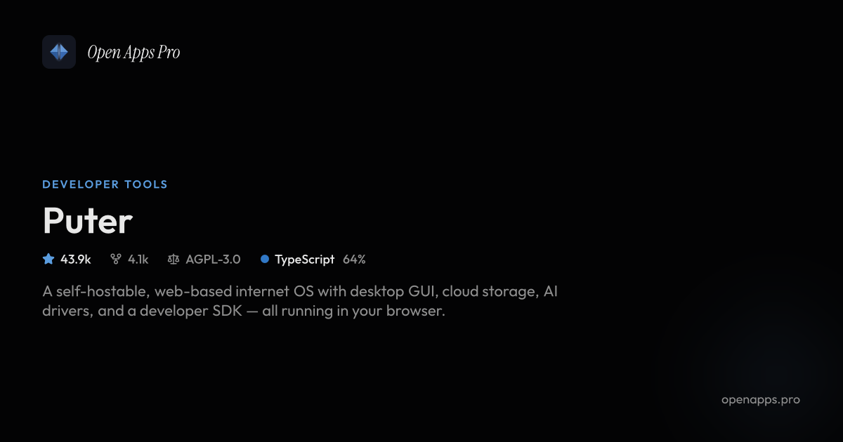 Puter: Self-Hosted Web OS for Files, Apps & Remote Desktop