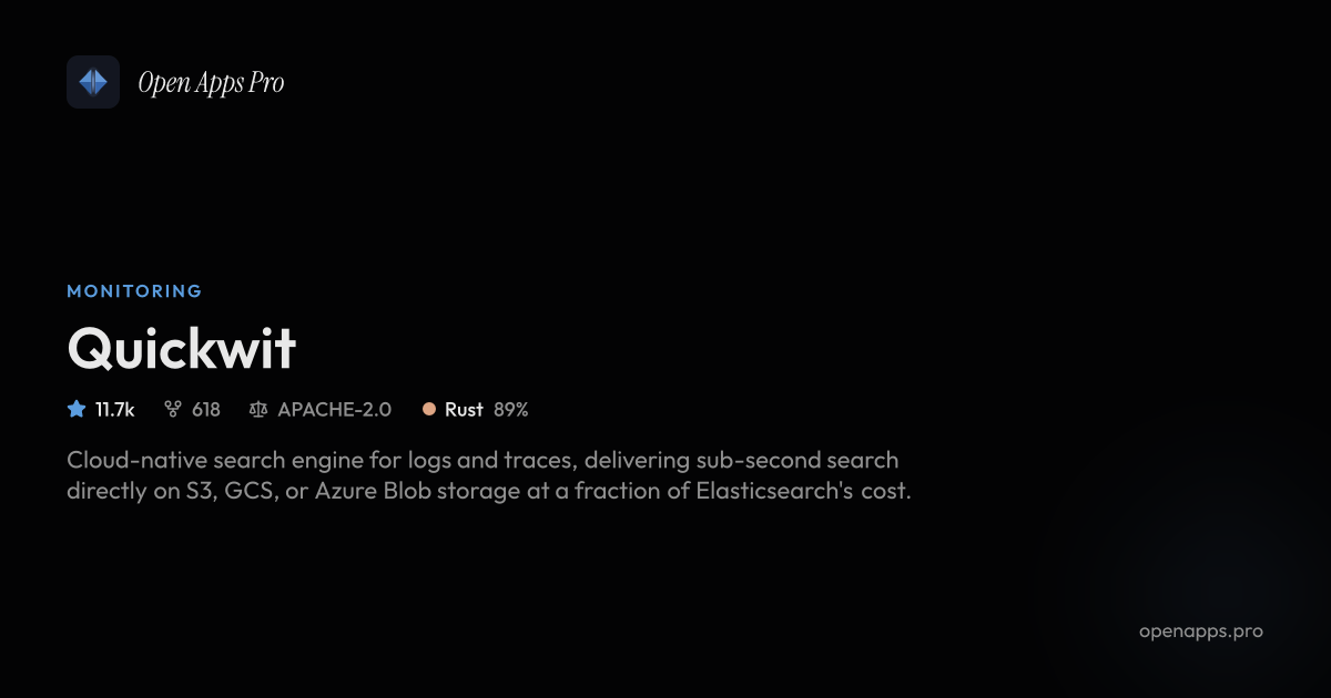 Quickwit Open Source Cloud Native Search for Logs & Traces