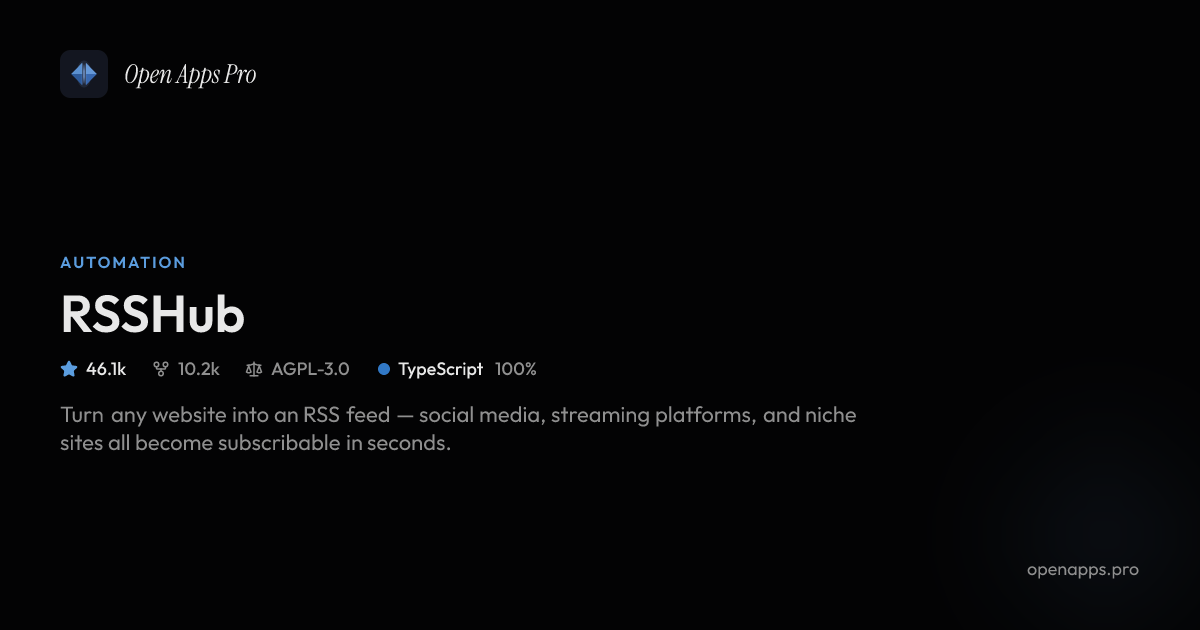 rsshub python: python-powered rss: transform any... RSSHub: Turn Any Website into RSS Feed | Self-Hosted