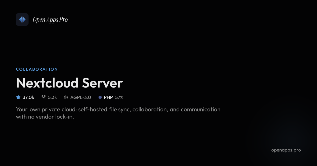 Nextcloud Server - Self-Hosted File Sharing & Collaboration