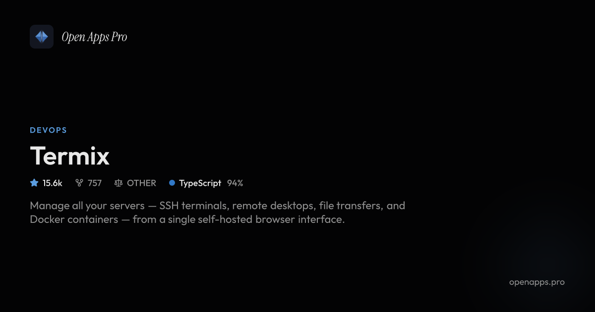 Termix - Self-Hosted SSH Server Management with File Editor