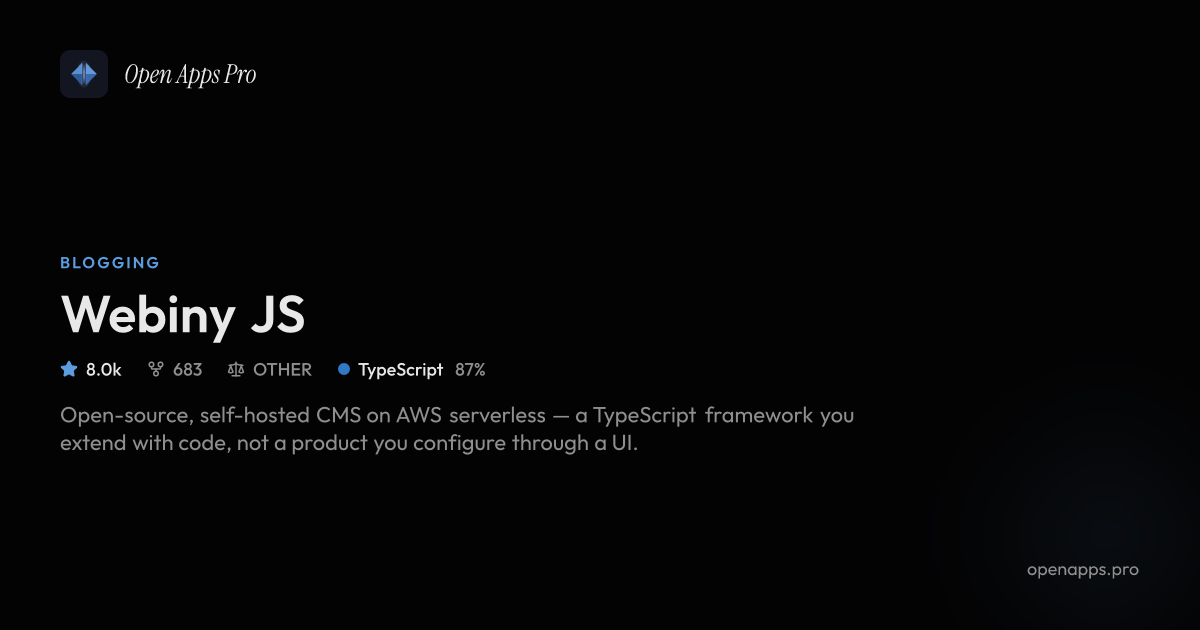 Webiny JS Open Source Serverless CMS for Startups