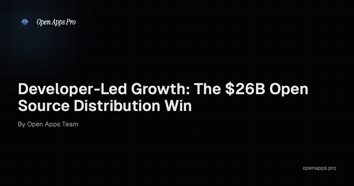 Developer-Led Growth: The $26B Open Source Distribution Win